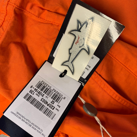 PAUL & SHARK Size 36 Orange Cotton Blend Zip Fly Cargo Shorts