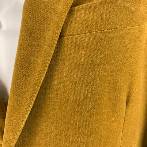 MARC JACOBS Size 40 Yellow Velvet Cotton Notch Lapel Sport Coat