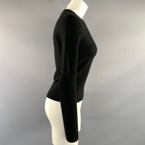 WHITE + WARREN Size S Black Cashmere Blend Knit Pullover Womens