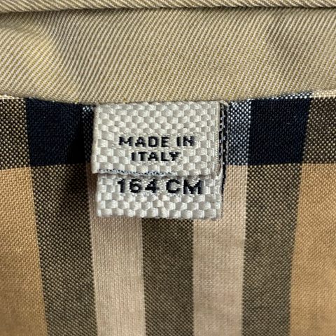 BURBERRY Size S Beige Cotton Twill Double Breasted Coat