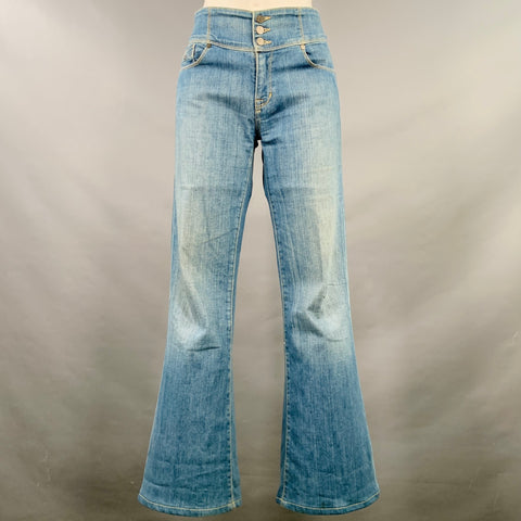 ARISTOCRAT Size 29 Blue Cotton Blend Washed Five Pockets Flared Jeans