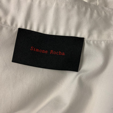 SIMONE ROCHA Size S White Embellishment Cotton Button Up Long Sleeve Shirt