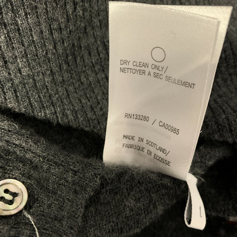 THOM BROWNE Size S Grey navy red white Knit Cashmere Crew Neck Sweater