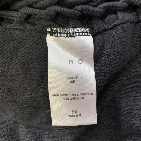 IRO Size XS Black Linen Deconstructed T-shirt