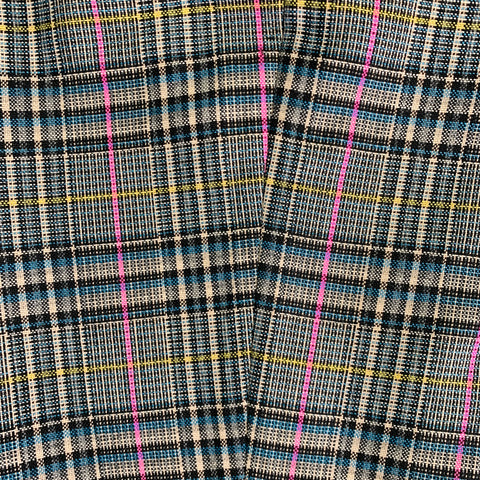 MSGM Size 36 Multi Color Plaid Virgin Wool Tapered Flat Front Dress Pants