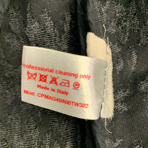 MARNI Size 2 Grey Navy Acrylic Blend Textured Short Sleeve Coat