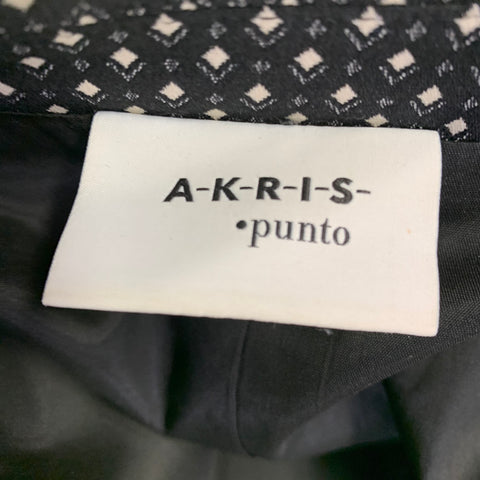 AKRIS Size 10 Black White Cotton Blend Geometric Blazer