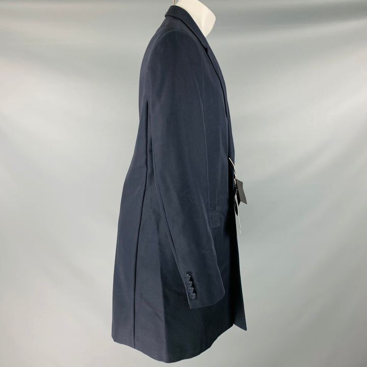 CALVIN KLEIN COLLECTION Size 40 Navy Cotton Blend Coat
