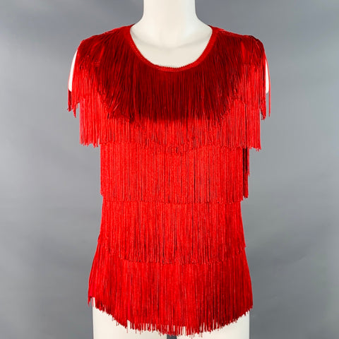 NORMA KAMALI Size M Red Polyester Blend Sleeveless Dress Top