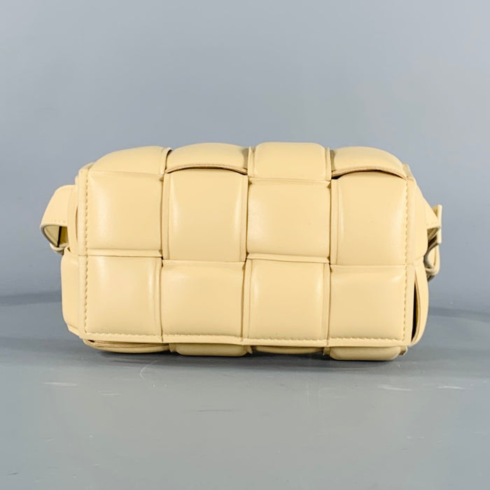 BOTTEGA VENETA Mini Cassette Tan Woven Leather Waist Bag