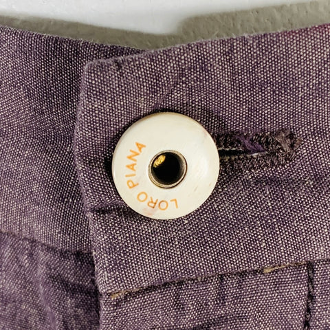 LORO PIANA Size 36 Purple Cotton Button Fly Casual Pants
