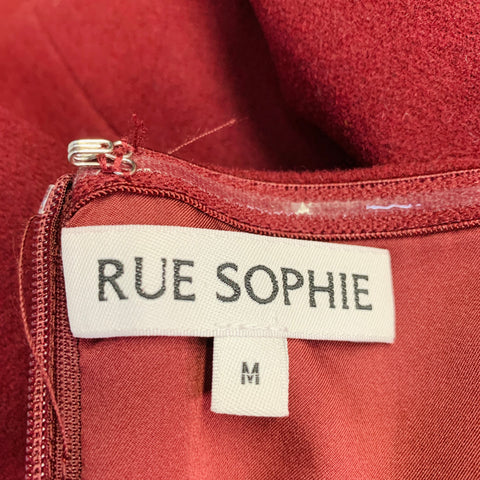 RUE SOPHIE Size M Burgundy Wool Blend Strapless Top Pencil Skirt Set