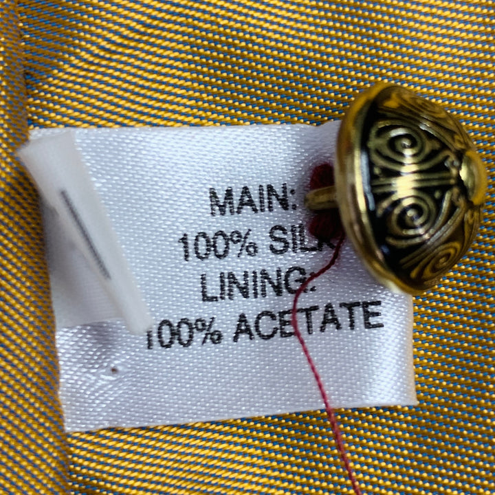 FAVOURBROOK Size 44 Burgundy Gold Embroidered Bees Silk Classic V-Neck Vest