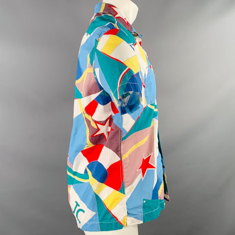 J.CREW Size S Multi Color Cotton Nautical Two Pockets Short Sleeve Shirt
