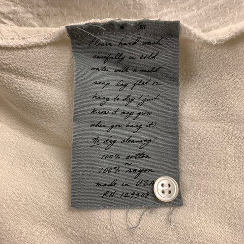 RAQUEL ALLEGRA Taille M Blouse en coton texturé blanc / rayonne