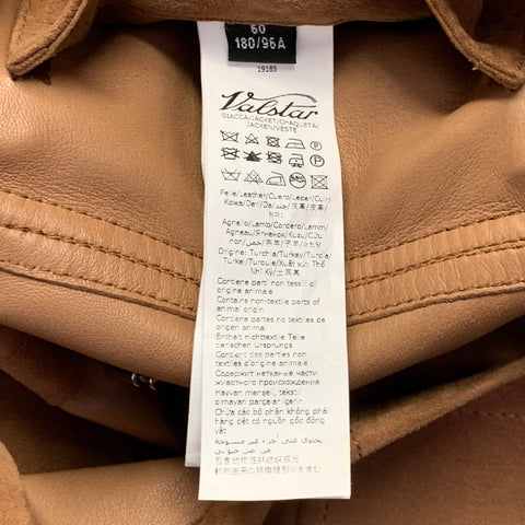 VALSTAR Size 40 Field Camel Lambskin Suede Drawstring Jacket