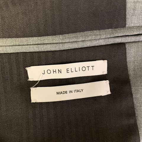 JOHN ELLIOTT Size 42 Grey Wool Double Breasted Cropped Blazer