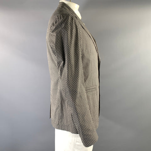 ALEXANDER MCQUEEN Chest Size 44 Black Grey Skulls Cotton Notch Lapel Sport Coat