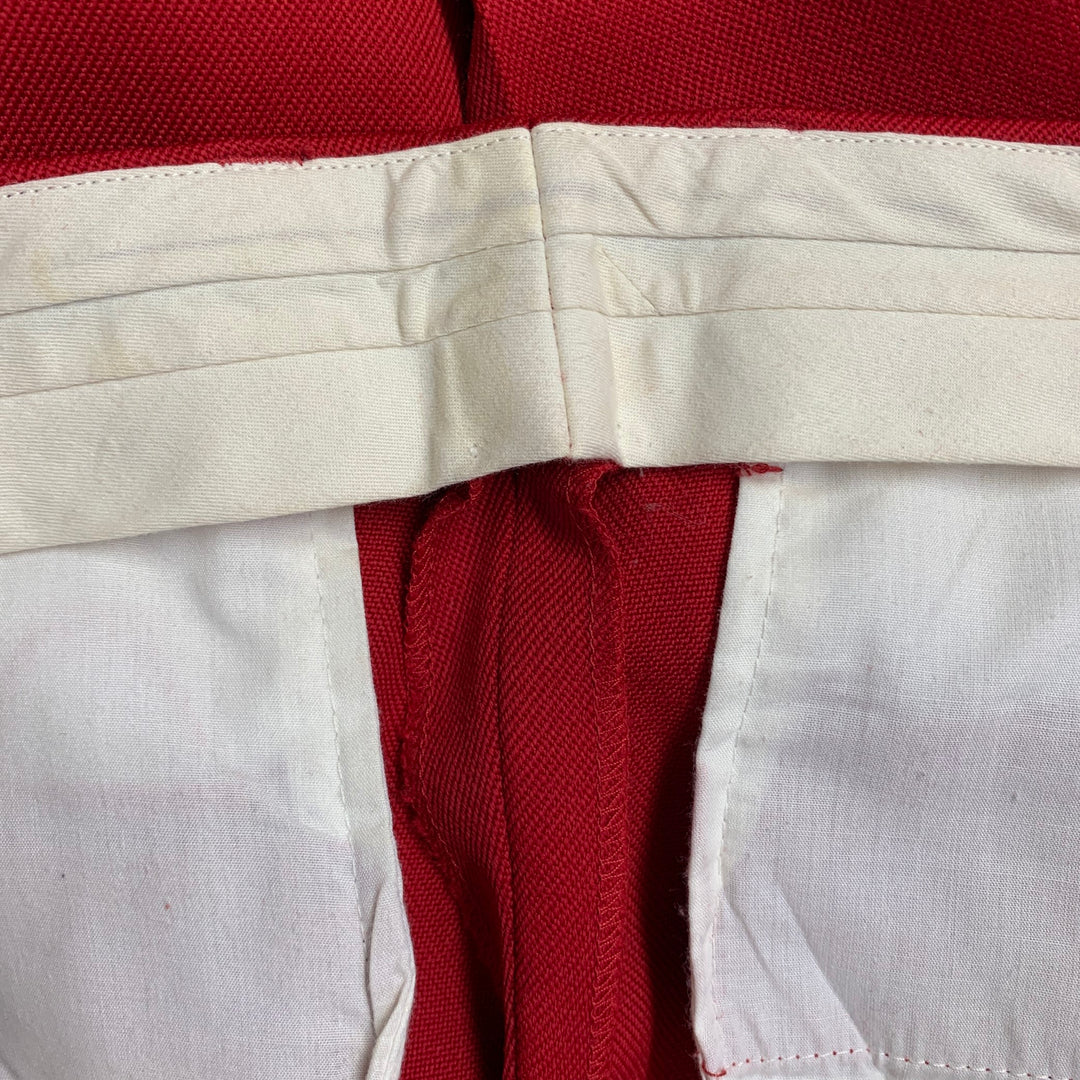 AMI by ALEXANDRE MATTIUSSI Size 28 Red Wool Twill Zip Fly Dress Pants