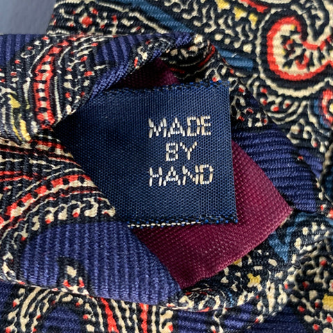 POLO by RALPH LAUREN Navy Yellow Paisley Silk Tie