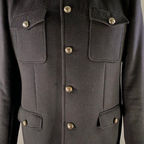 MARC JACOBS Size XXL Navy Cashmere Military Coat