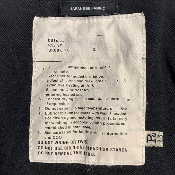 R13 Size S Tan Black Animal Print Oversized Hooded Parka Coat