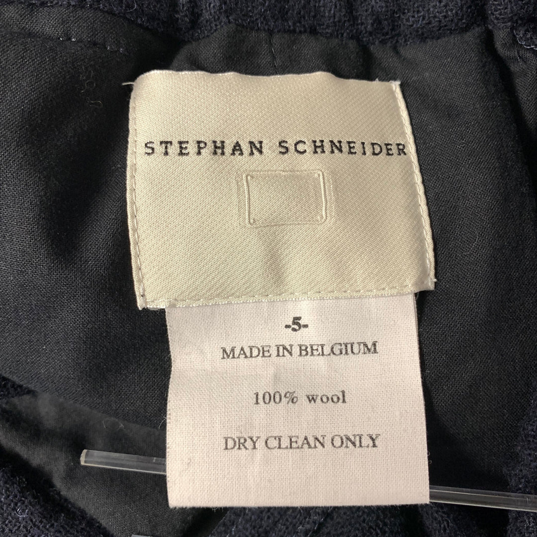 STEPHAN SCHNEIDER Size M Navy Striped Wool Elastic Casual Pants