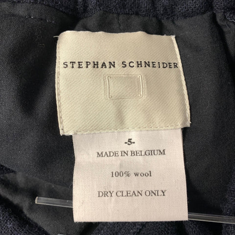 STEPHAN SCHNEIDER Size M Navy Striped Wool Elastic Casual Pants