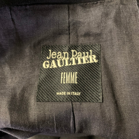 JEAN PAUL GAULTIER Size M Black Virgin Wool Button Shawl Lapel Blazer