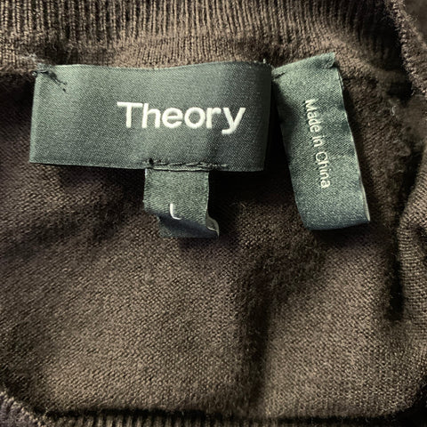 THEORY Size L Brown Wool Crew Neck Pullover