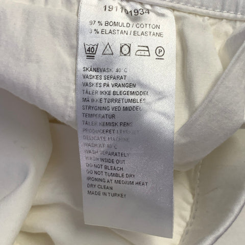 MASAI Size XL White Cotton Blend Elastic Waistband Ankle Zip Casual Pants