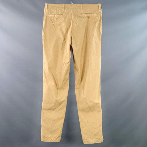RALPH LAUREN Size 32 Khaki Wrinkled Cotton Flat Front Casual Pants