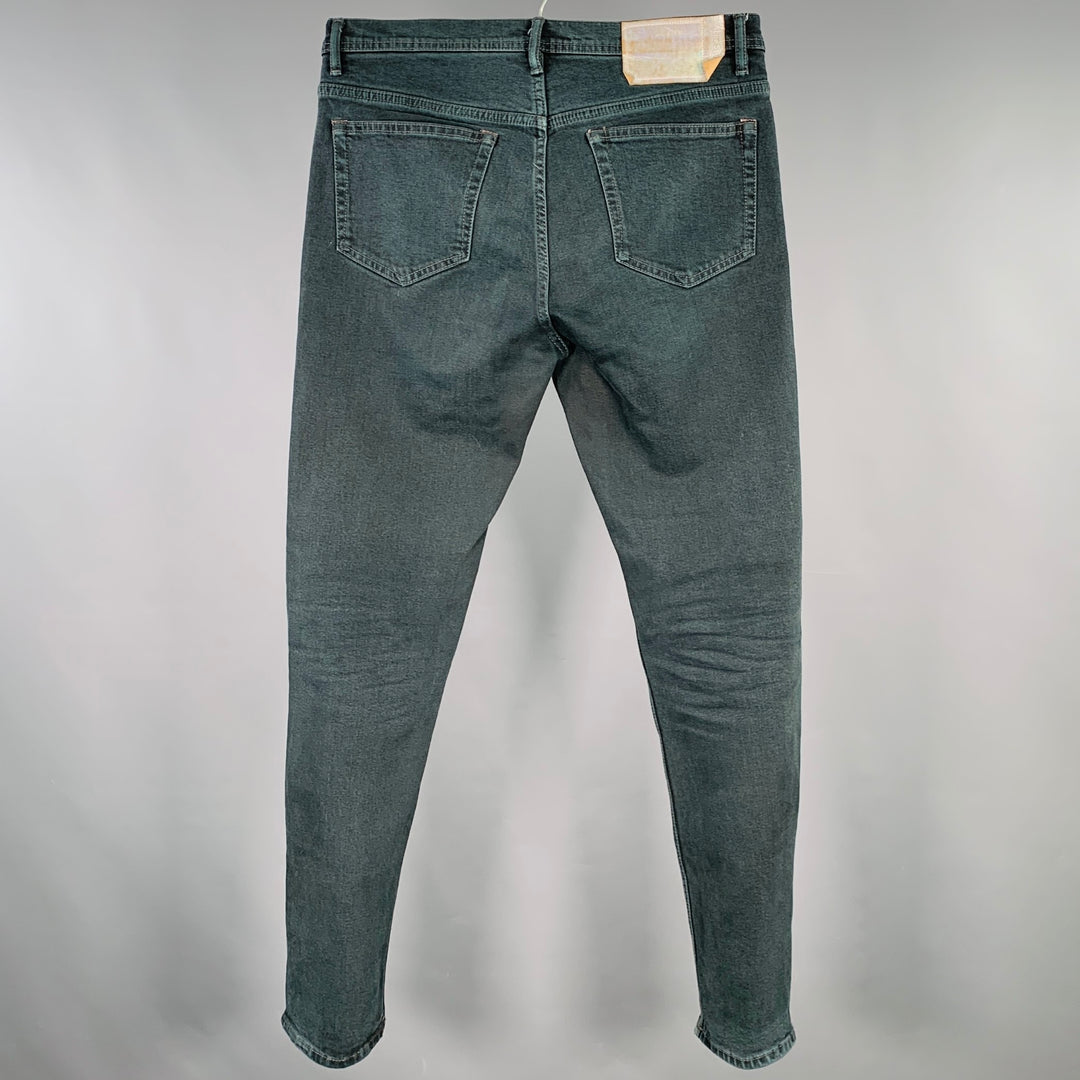 ACNE STUDIOS Size 32 Blue Indigo Twill Cotton Blend Five Pockets Jeans