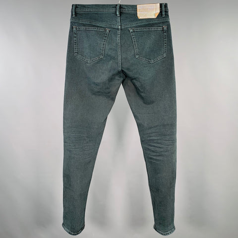 ACNE STUDIOS Size 32 Blue Indigo Twill Cotton Blend Five Pockets Jeans