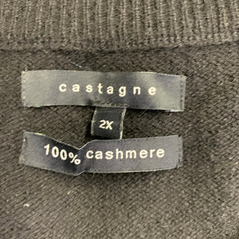 CASTANER Size XXL Black Cashmere Crew Neck Pullover