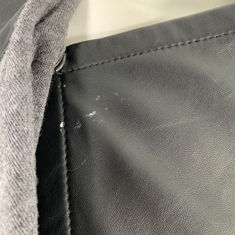 AKRIS Size 4 Black Wool Lambskin Leather Snaps Jacket