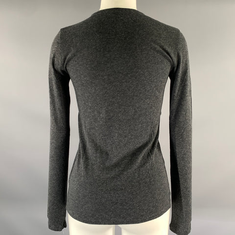 MAJESTIC FILATURES Size S Grey Cotton Cashmere Long Sleeve T-shirt