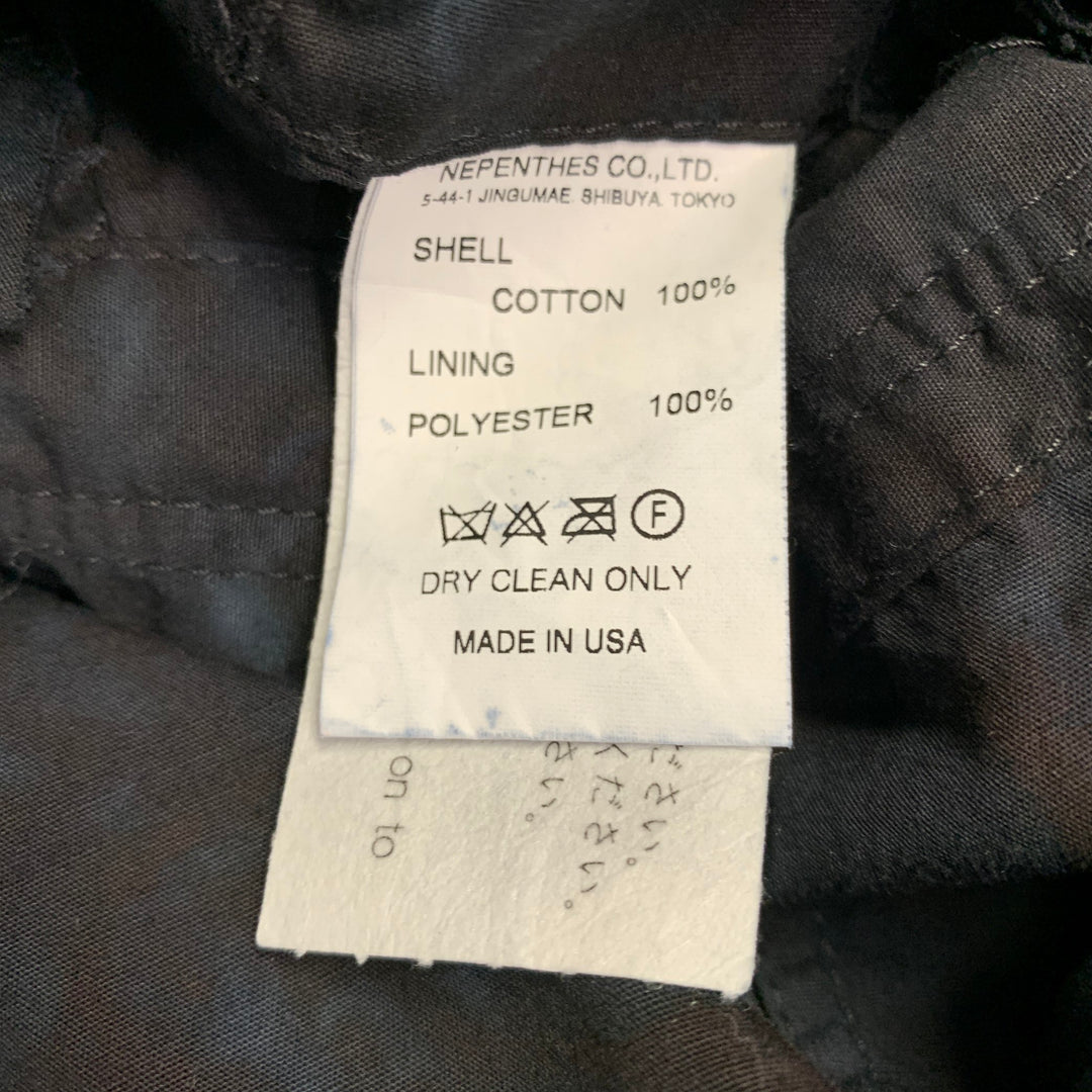 ENGINEERED GARMENTS Size L Black Blue Marbled Cotton Chore Jacket