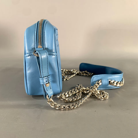 PRADA Blue Quilted Calfskin Leather Shoulder Bag Handbag