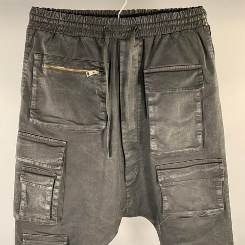 LA HAINE Size S Black Cotton Blend Drop Crotch Casual Pants