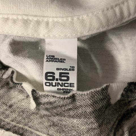 AZYRUM Size L White Grey Graphic Cotton Crew Neck Tank Top