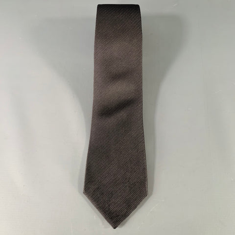 VALENTINO Black Herringbone Silk Tie
