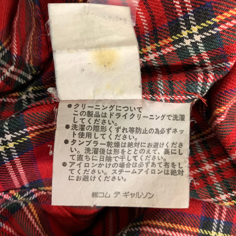 COMME des GARCONS Size S Red Green Plaid Cropped Casual Top