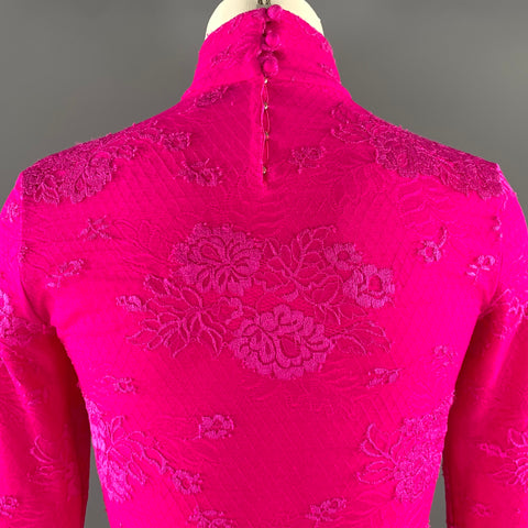 BALENCIAGA Size S Pink Polyamide  Elastane Lace High Collar Set