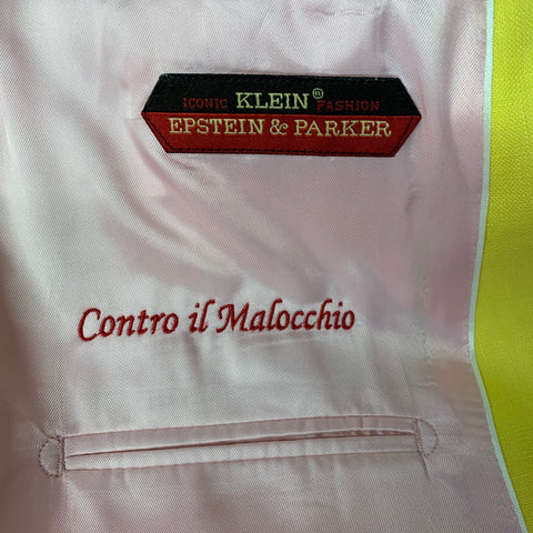 KLEIN EPSTEIN & PARKER Manteau à revers cranté en lin uni jaune, taille M