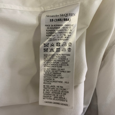 ALEXANDER MCQUEEN Size M White Black Cotton Harness Long Sleeve Shirt