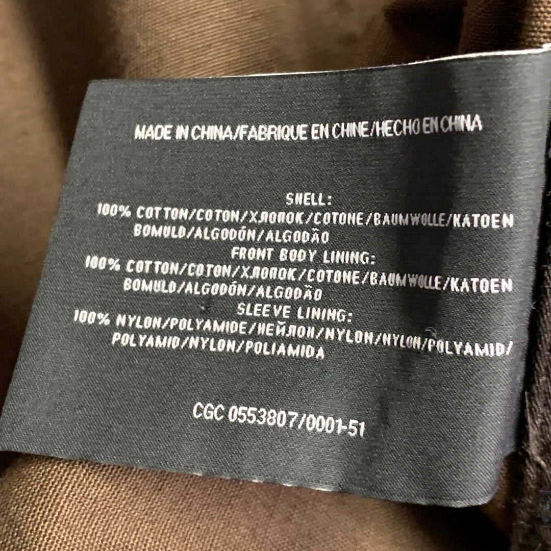 RALPH LAUREN Size L Brown Black Camouflage Cotton Epaulets Utility Jacket