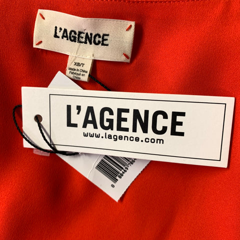 L'AGENCE Size XS Red Silk Body suit Casual Top