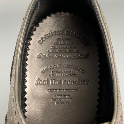 Chaussures à lacets FOOT THE COACHER en cuir perforé gris à bout rapporté, taille 8