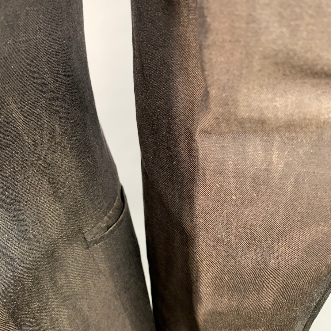 ERMENEGILDO ZEGNA Size 44 Regular Brown Silk Linen Twill Sport Coat
